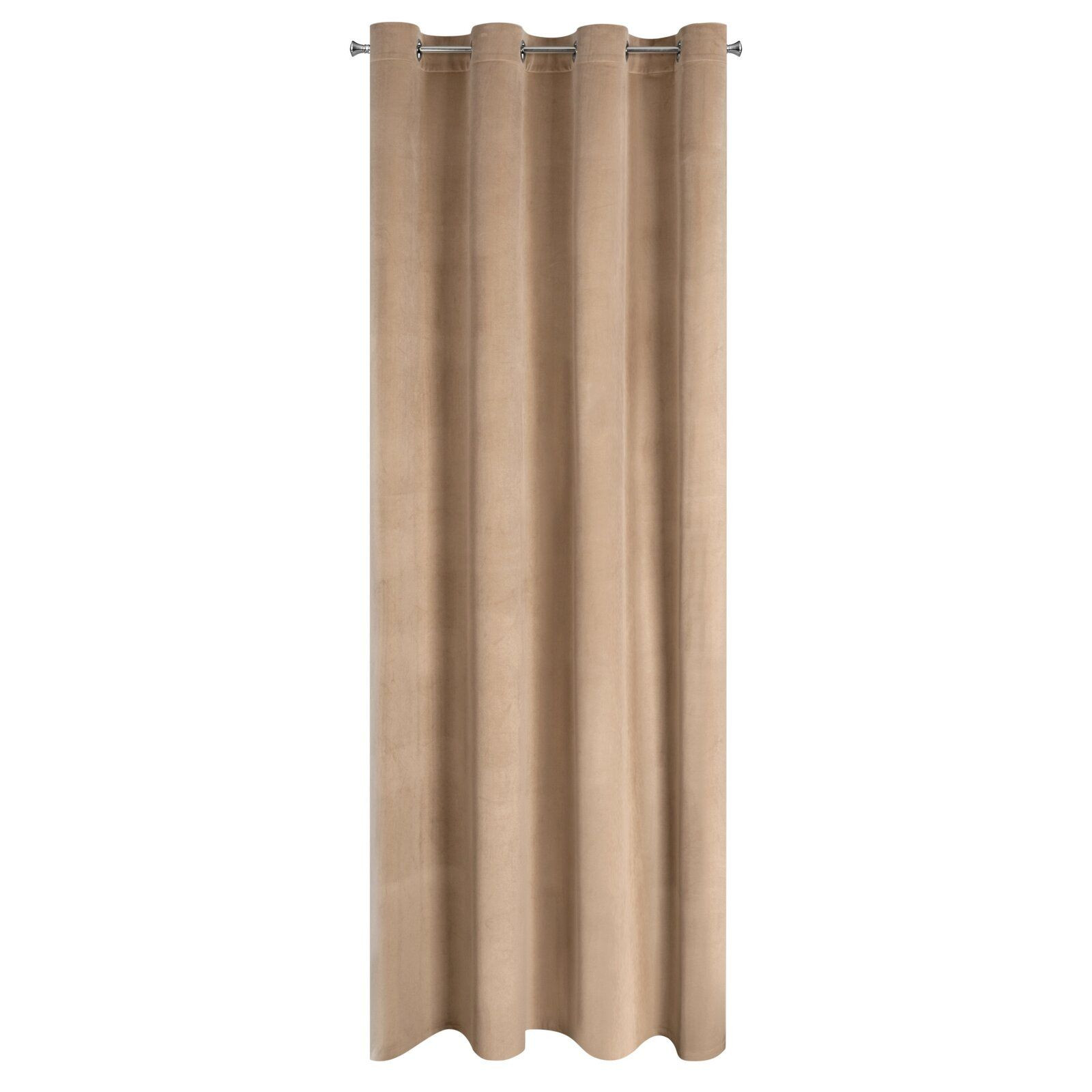 Zasłona gotowa ROSA 140x250 ciemnobeżowa welwet przelotki