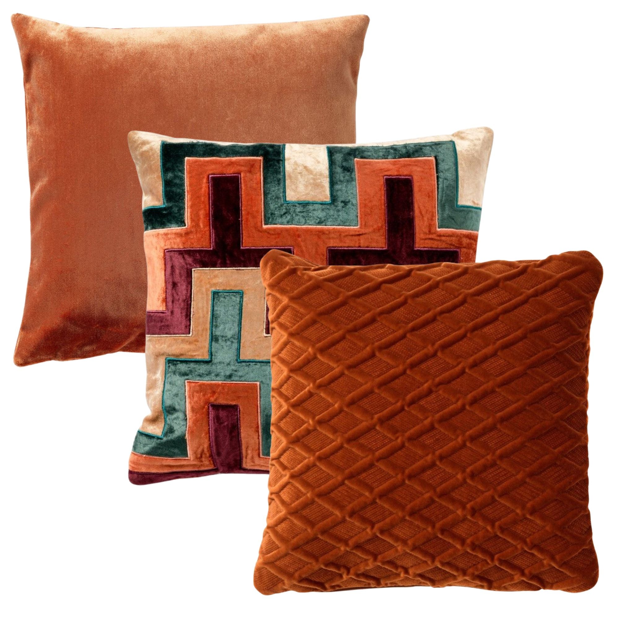 KUSSENSET | 3-delig | Celeste Curated | oranje, beige | Hoii | inclusief veren binnenkussens
