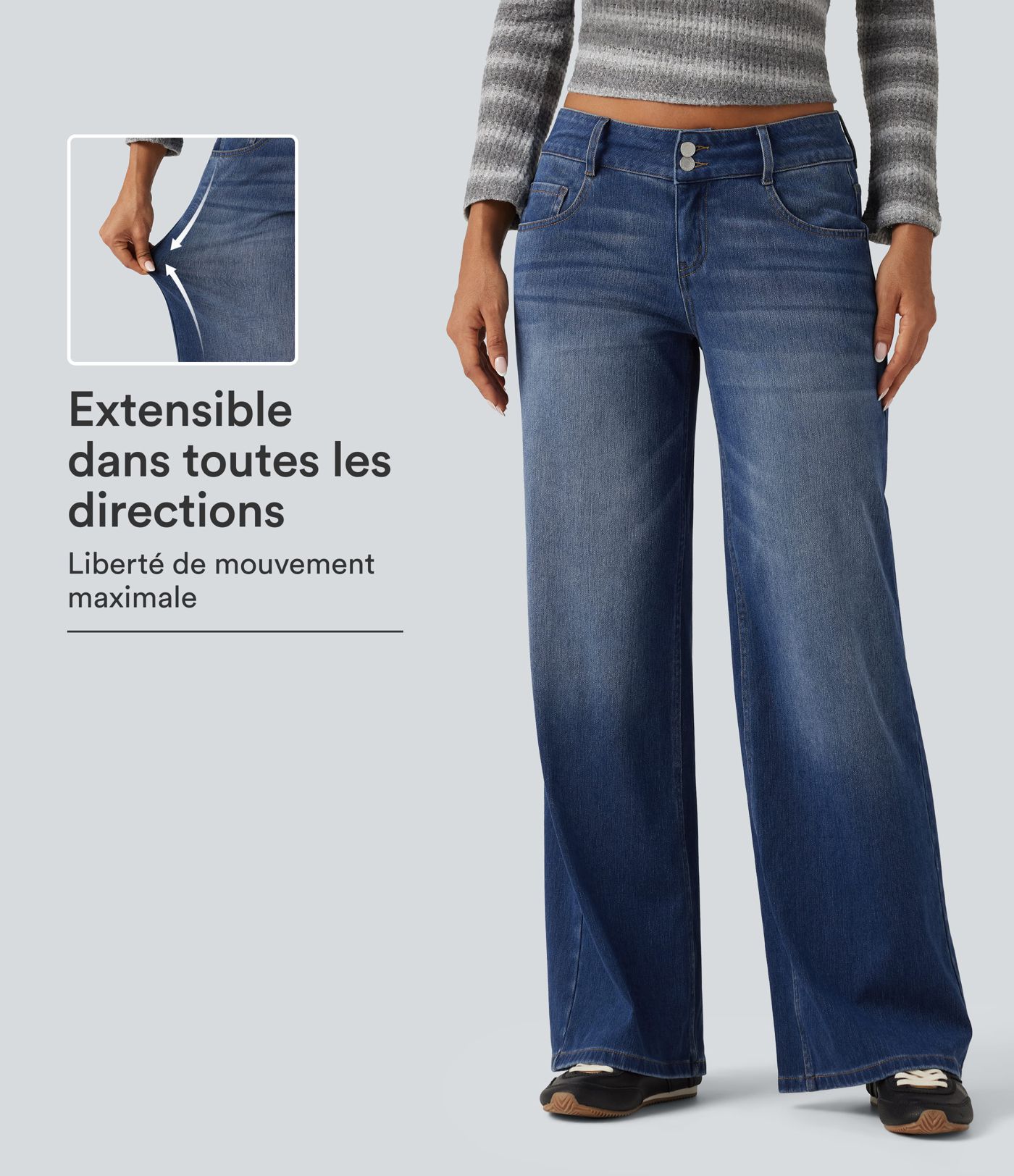 Jean large Halara Flex™ taille basse avec poches