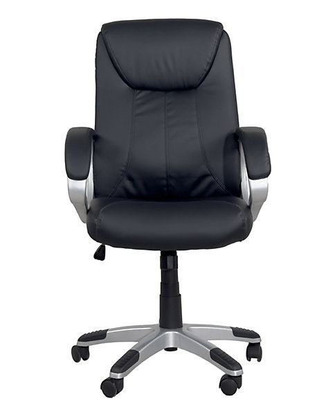 Fauteuil Direction Simili Basculante Hauteur Réglable Pivotant Accoudoirs Rembourrés BORA (noir)