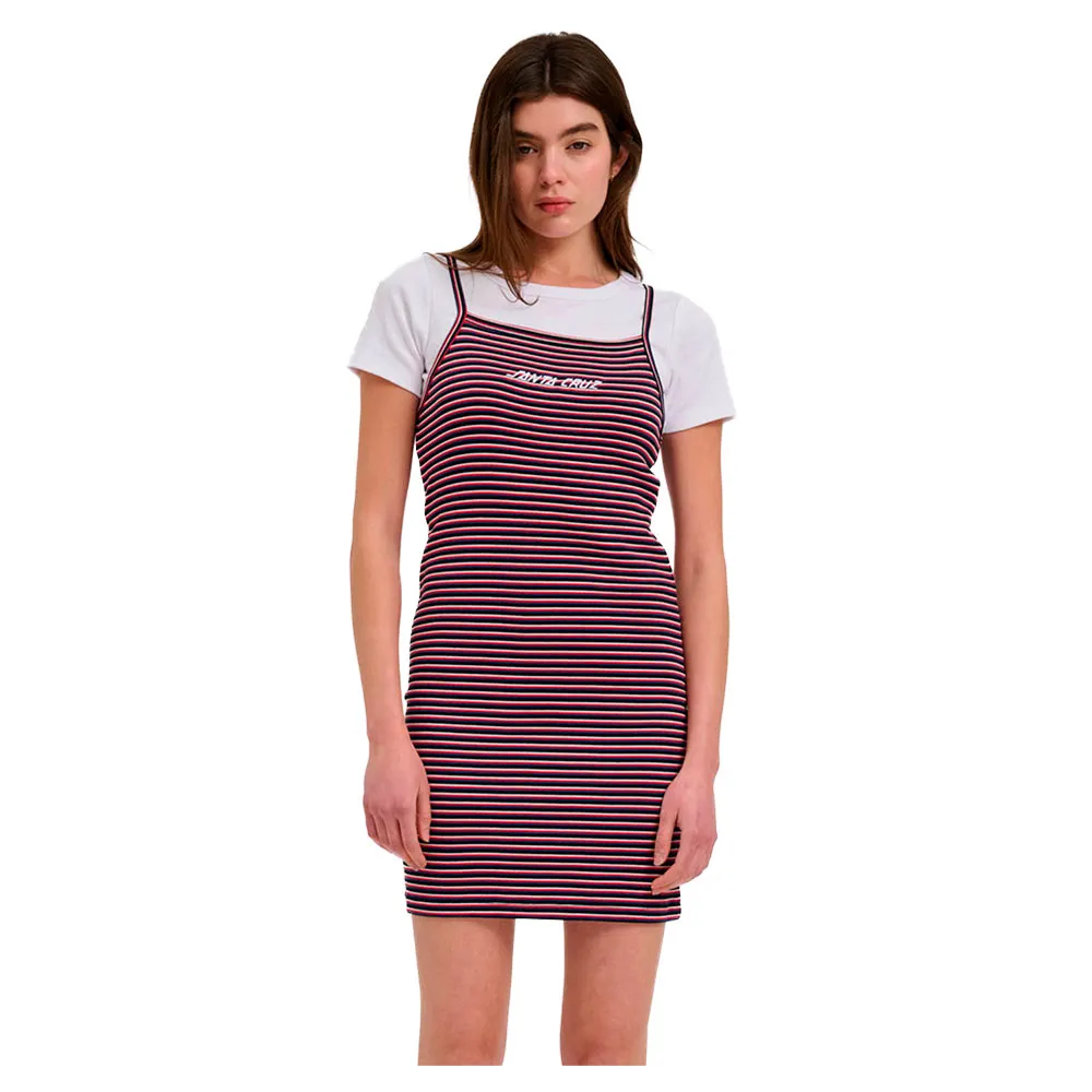 Santa Cruz Strip logo emb sleeveless short dress