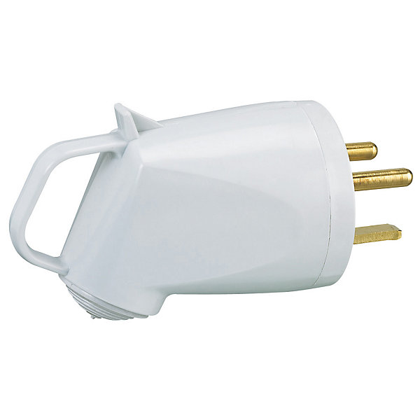 Fiche mâle Plexo 2 ports avec terre Legrand blanc 32A