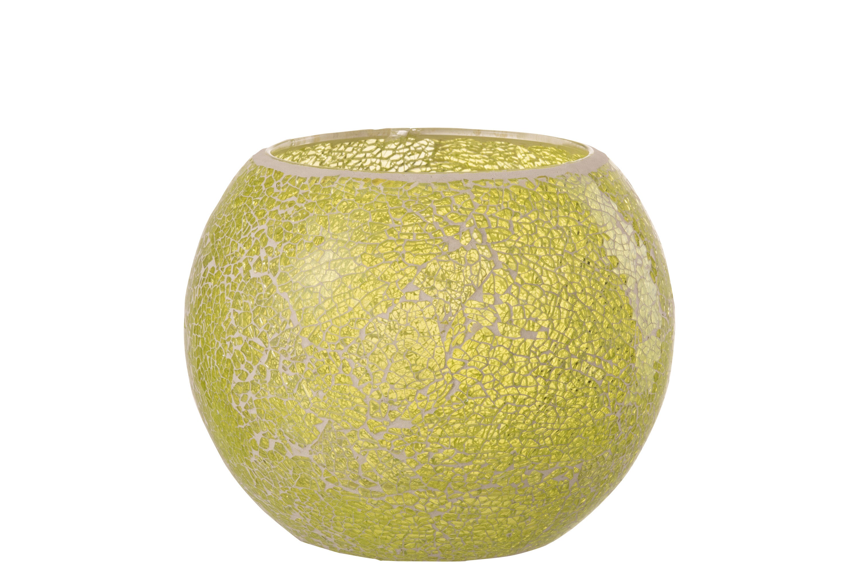 J-Line kaarshouder Mozaiek Rond - glas - geel - large