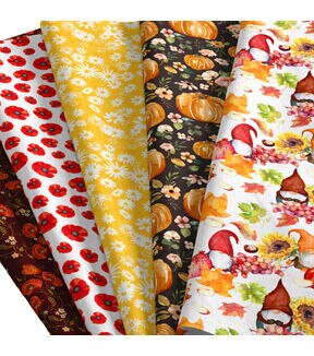 Singer Colorful Autumn Cotton Fabric 5 Pieces Bundle