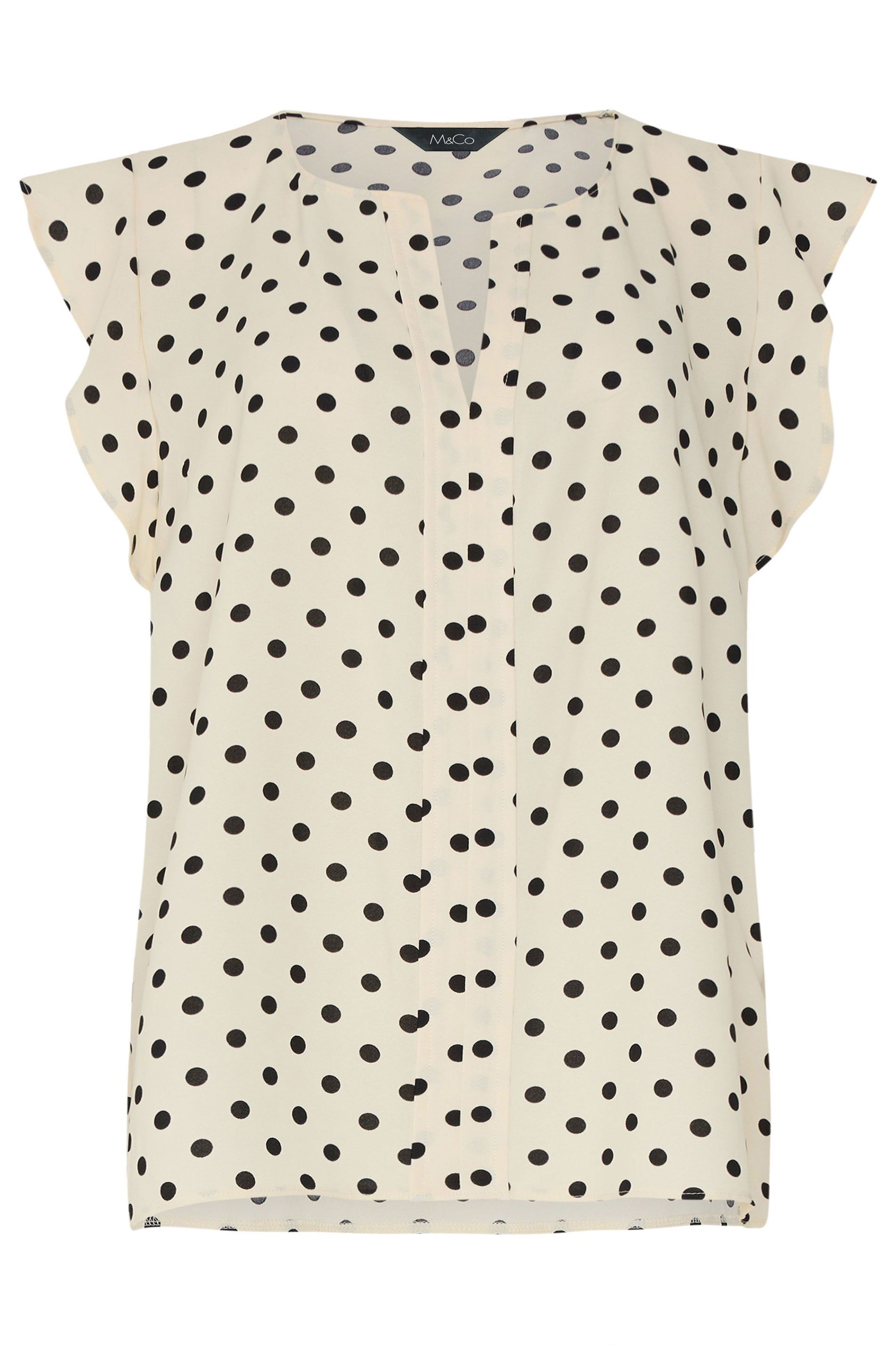 M&Co Polka Dot Frill Sleeve Blouse