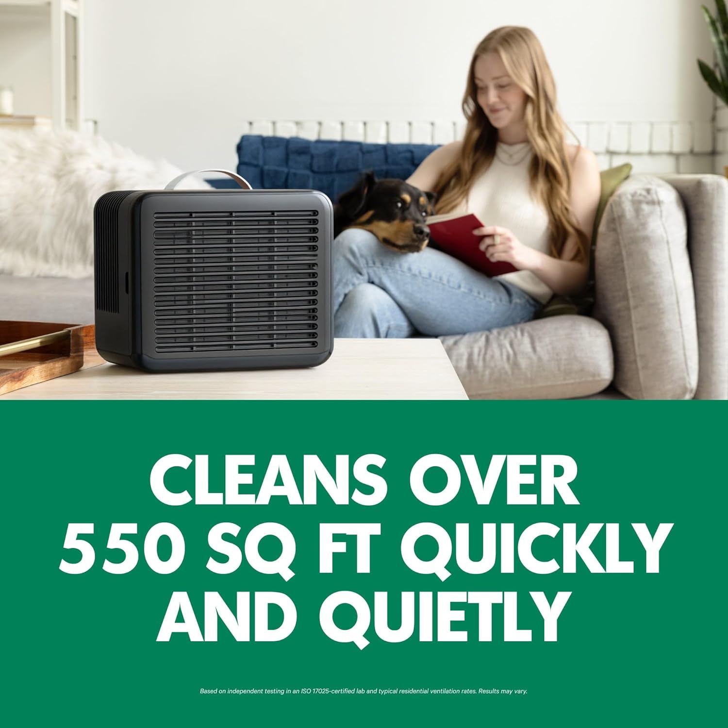 PuroAir Air Purifier 100i Smart HEPA Air Purifiers for Home Pets - Portable Small Air Purifier Filters up to 550 Ft² of Pollutants, Smoke, Pollen, Dust - Room Air Purifiers for Bedroom, Baby, Office