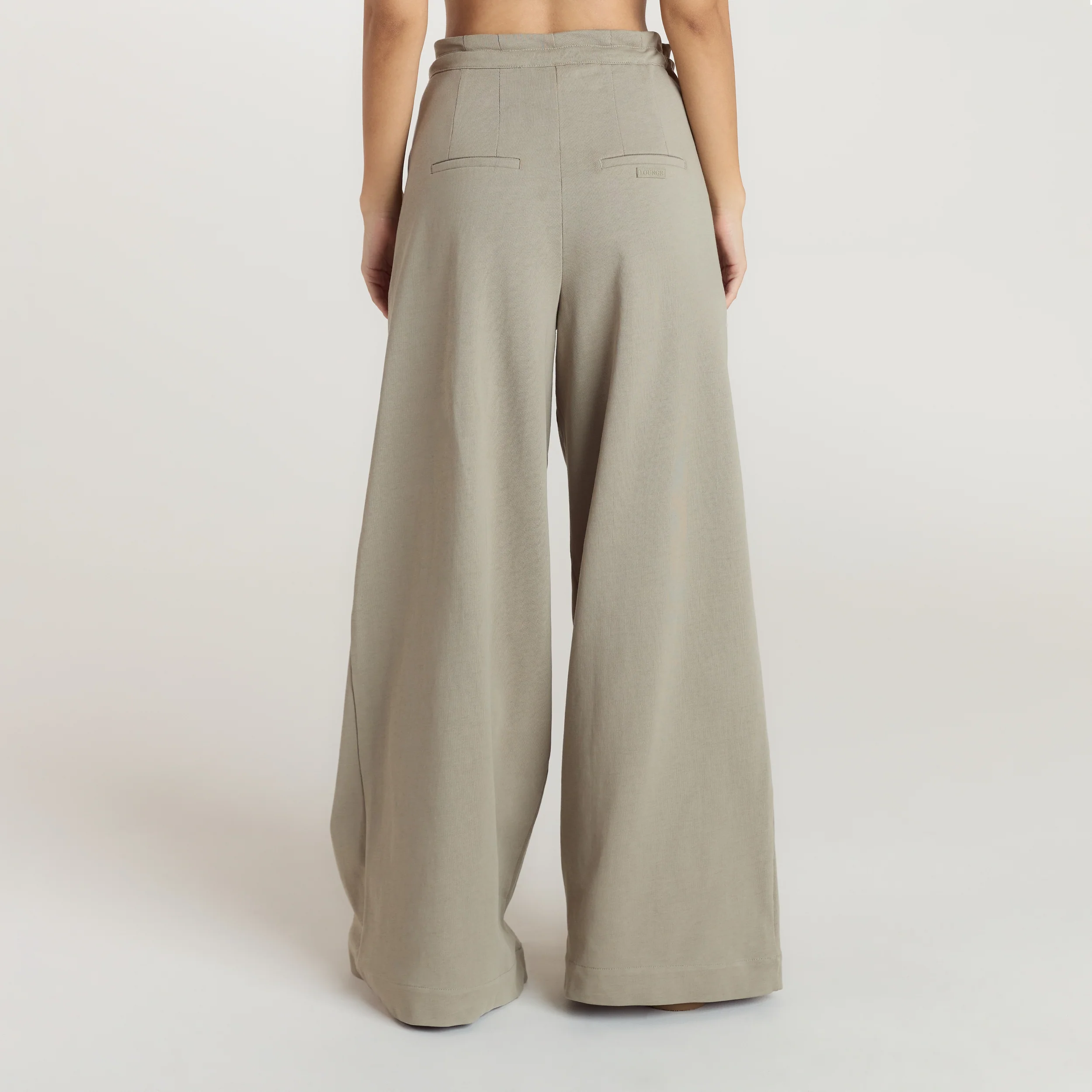 Pleated Wide-Leg Trousers - Thyme
