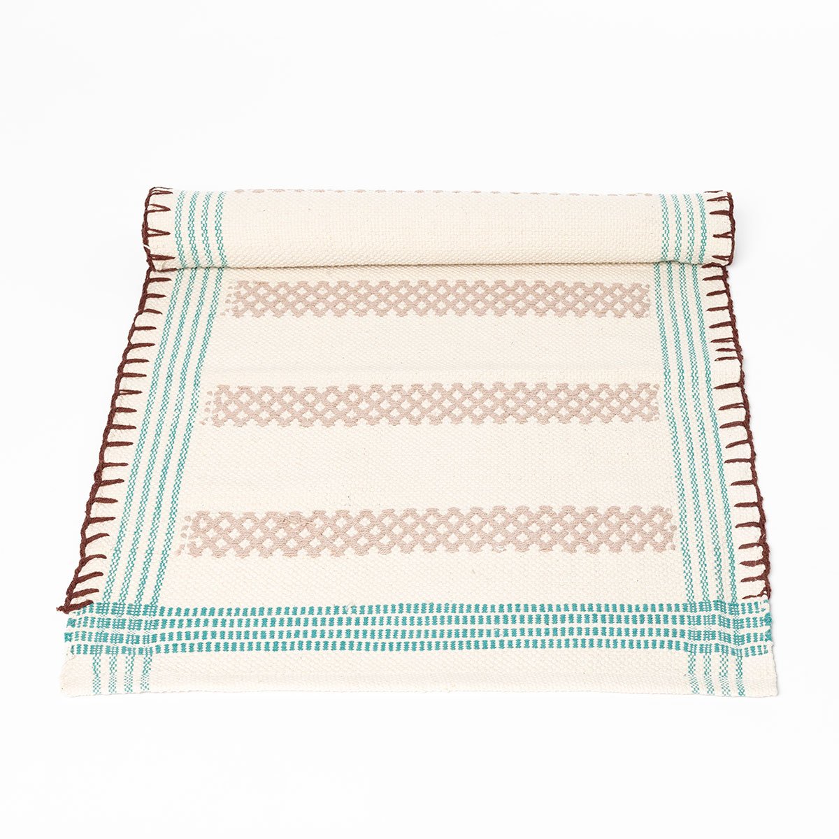 Passadeira WONJA bege e azul 60x150cm