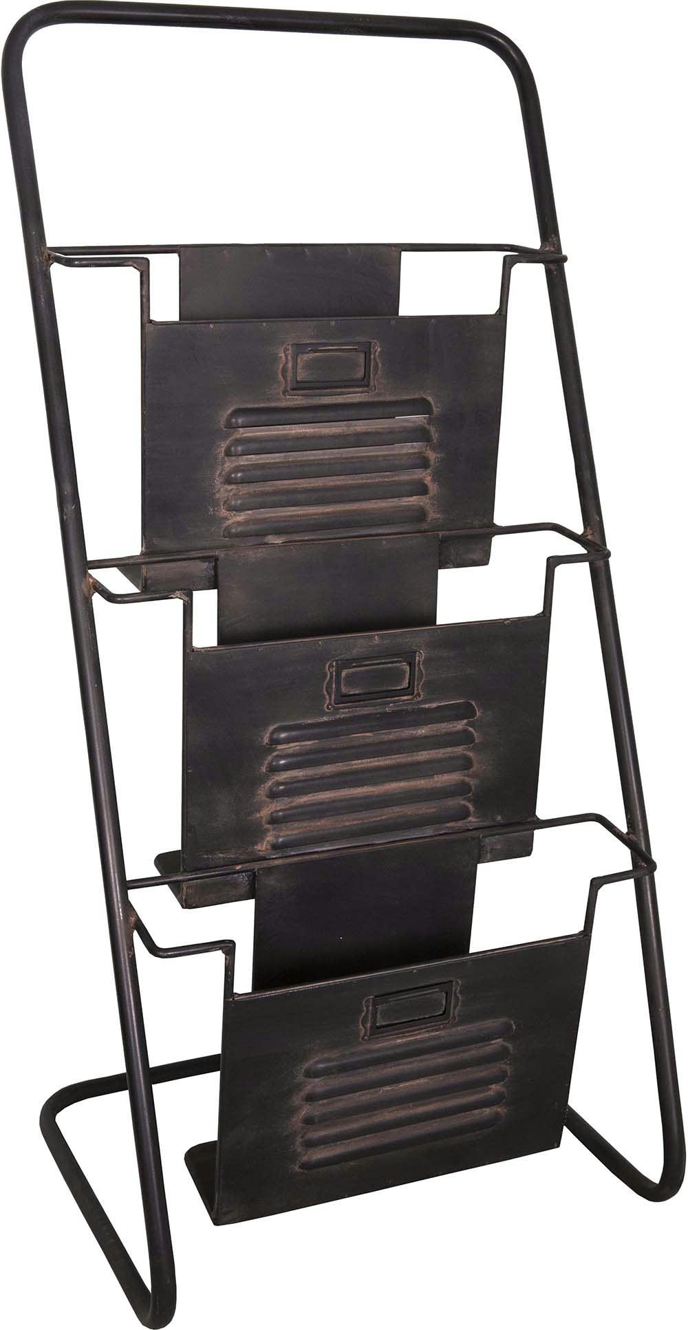 - Porte revues industriel en fer 35 x 30 x 74 cm