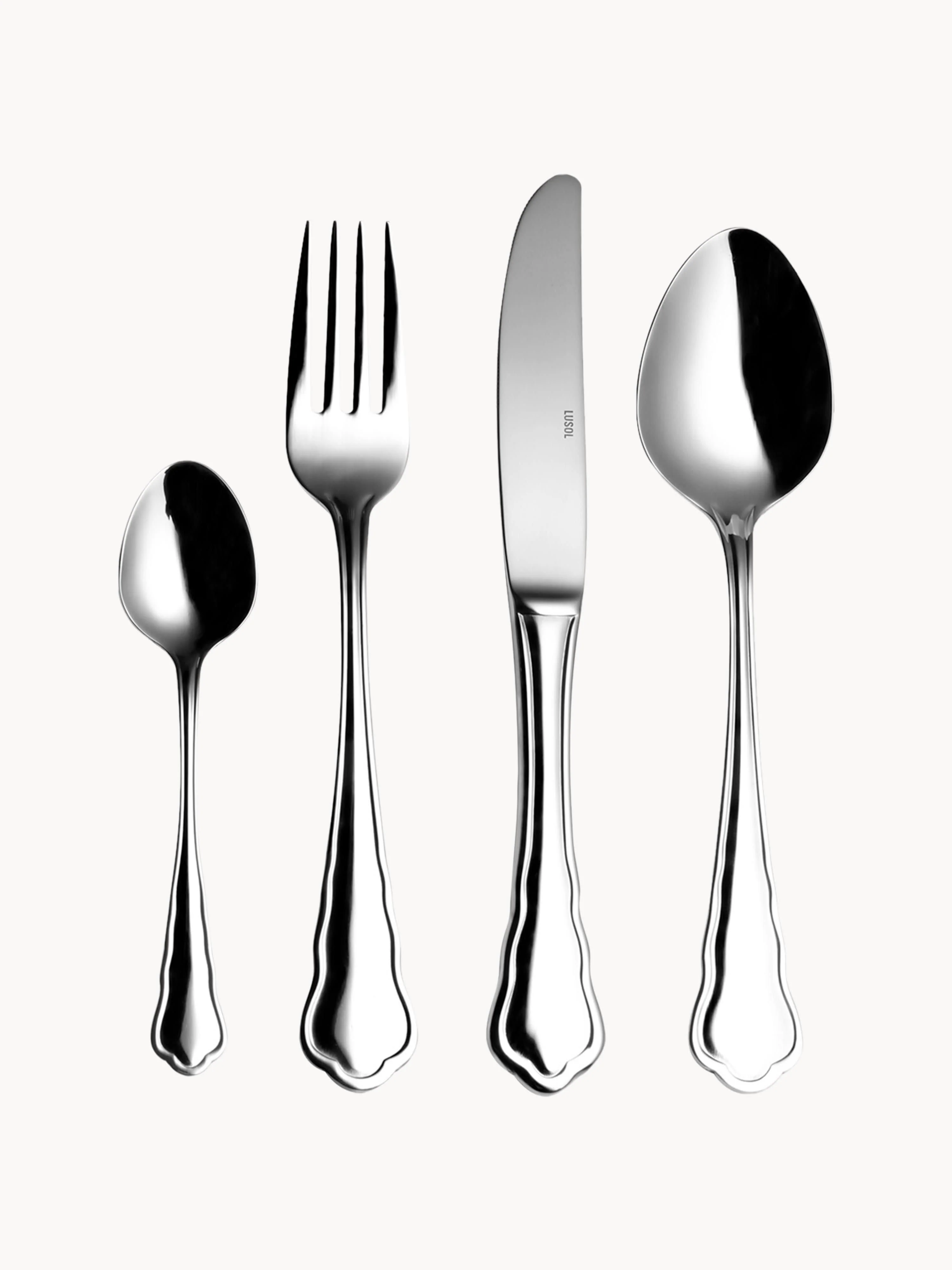 Hochglanzpoliertes Besteck-Set Lotus, 6 Personen, 24er-Set
