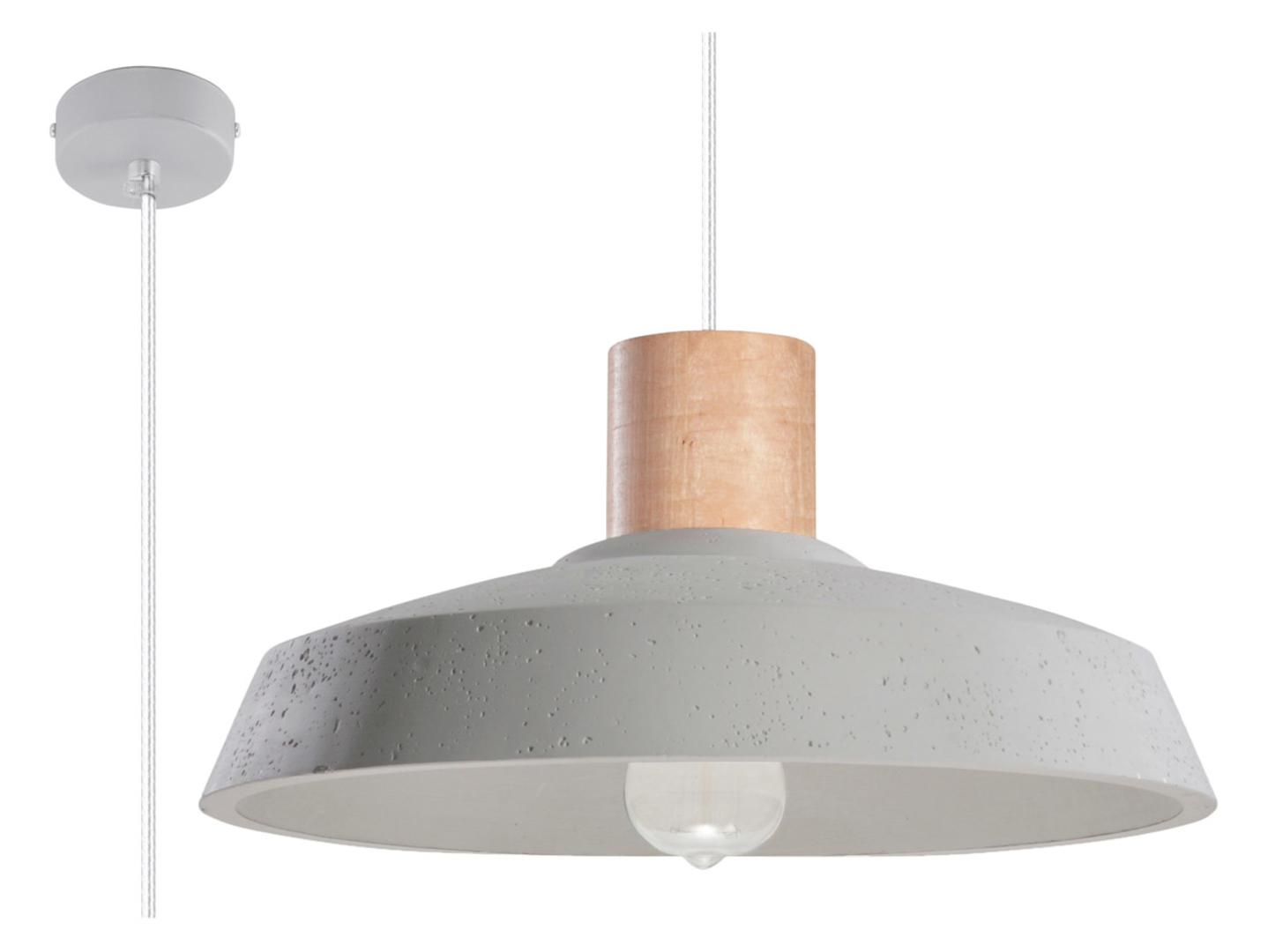 Lampa wisząca Afra betonowa szara