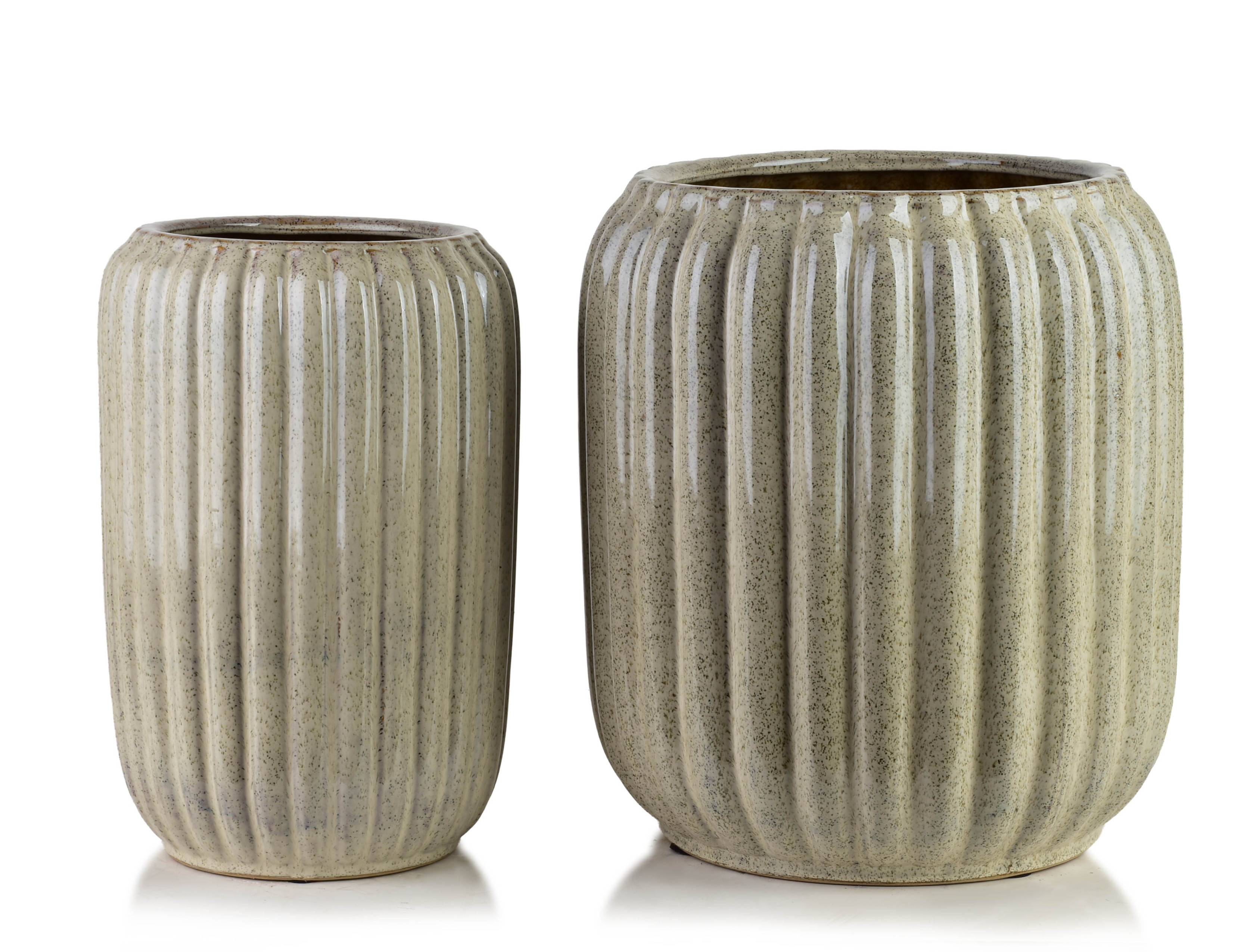 NEVA BEIGE Komplet 2 osłonek ceramicznych 40x40x44/28x28x40,5cm BIG