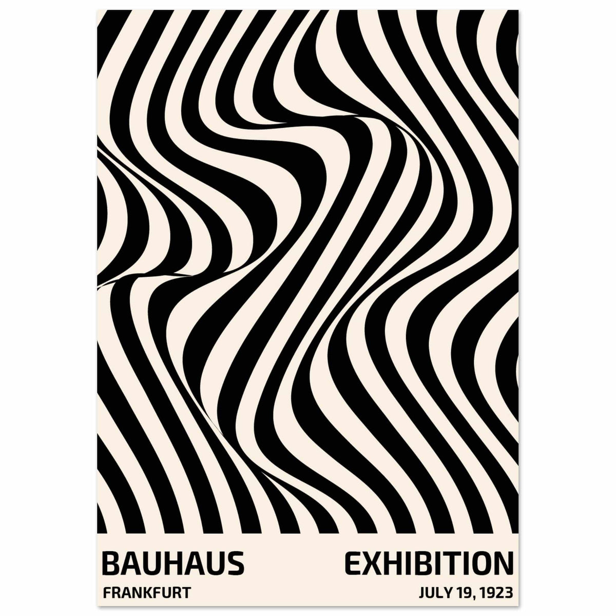 Artfulprints Poster Bauhaus - Exhibition Frankfurt  - A4 21x29.7 cm - Zwart / Wit