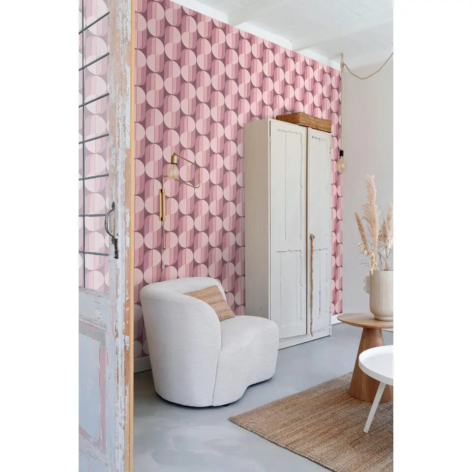 ESTAhome behang retro ornamenten paars - 50 x 900 cm