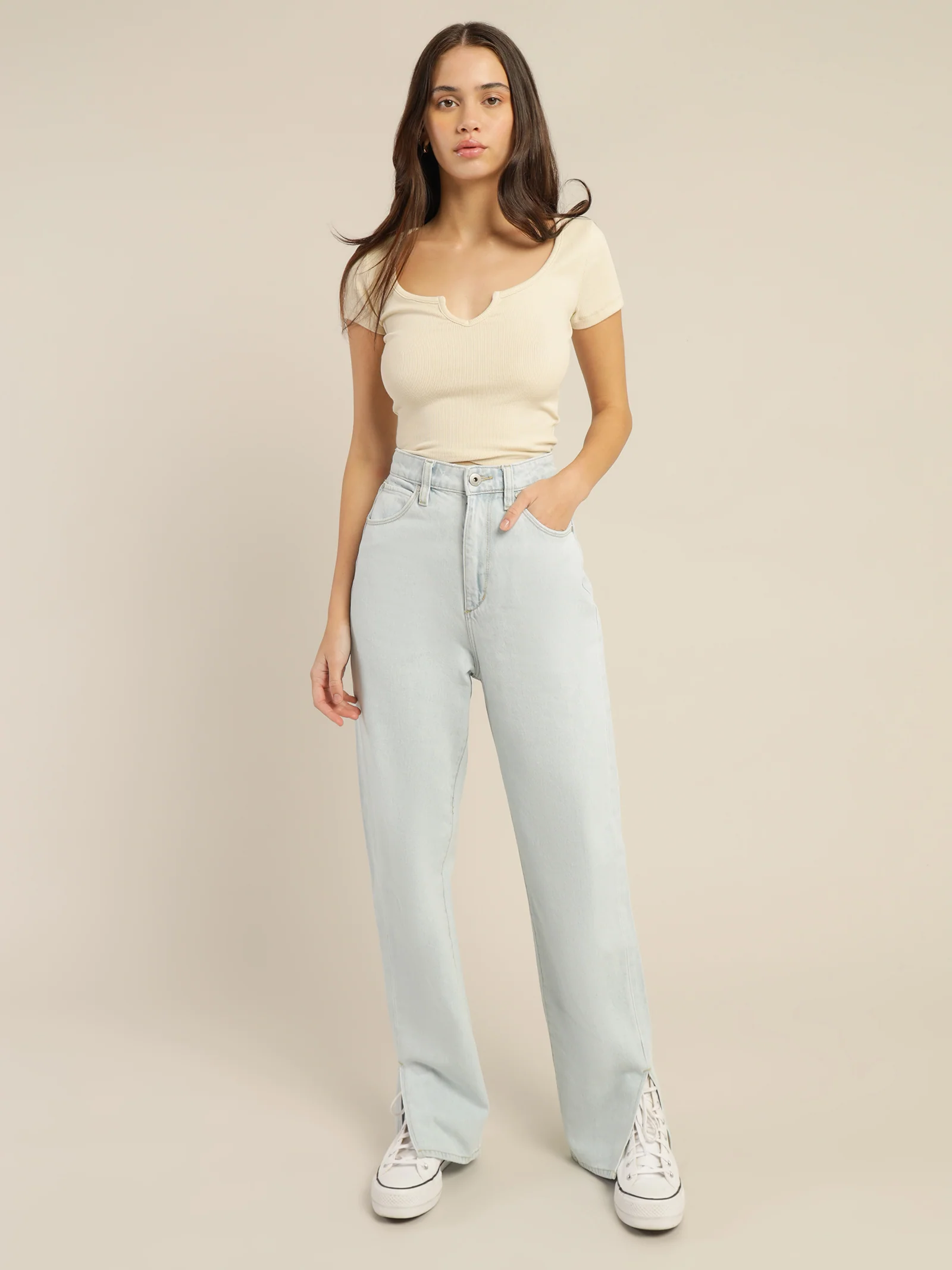 Hailey Baggy Split Jeans