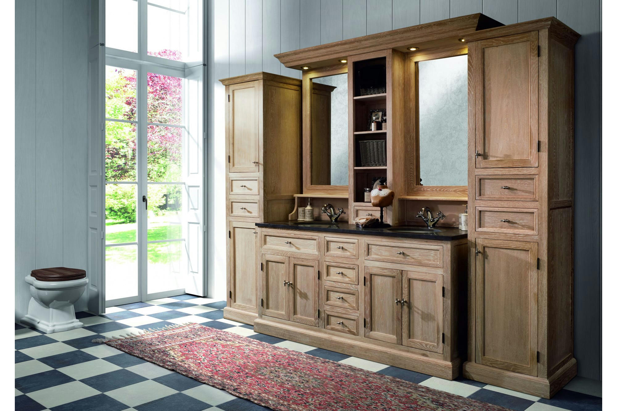 VÉRONE - Colonne de salle de bain en chêne massif droite