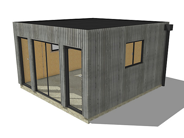 Dépendance habitable à louer en bois 4,4 x 4,6 x 2,7 m / menuiseries alu k-line