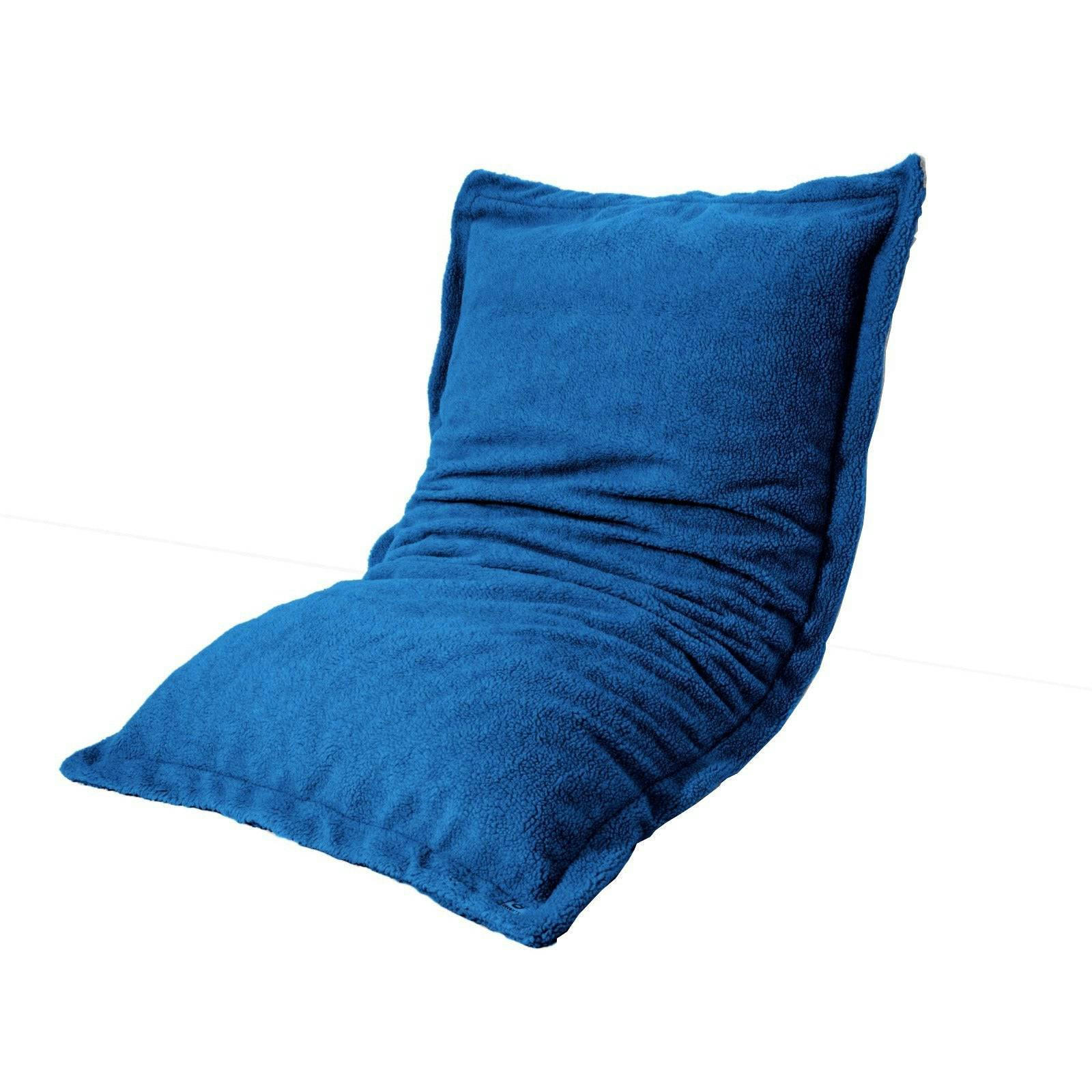 - Pouf Intérieur XL - Housse Sherpa (Effet Mouton) bleu