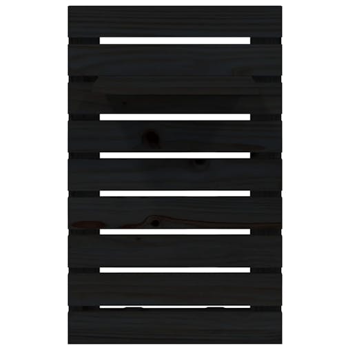 NNEVL Wall-mounted Bedside Shelves 2 pcs Black Solid Wood Pine