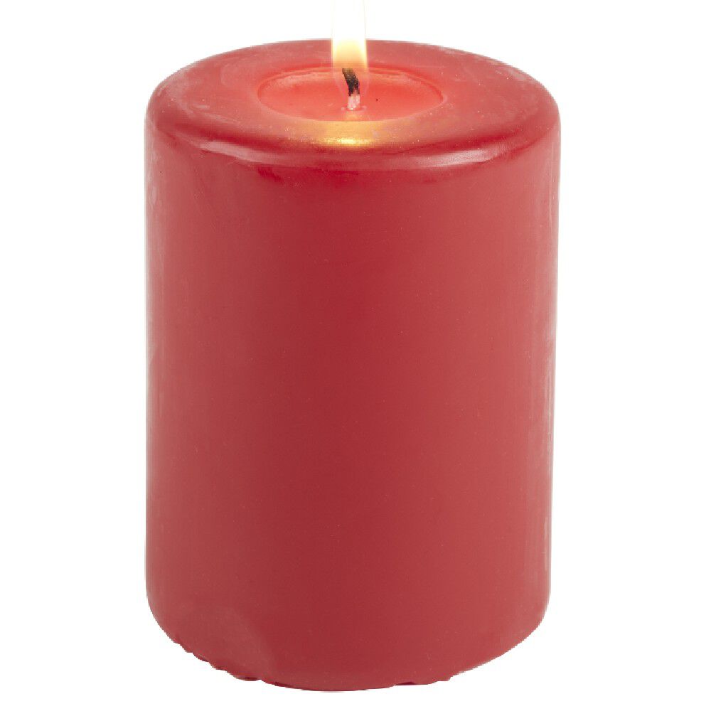 Bougie pilier rouge Ø7xH10 cm