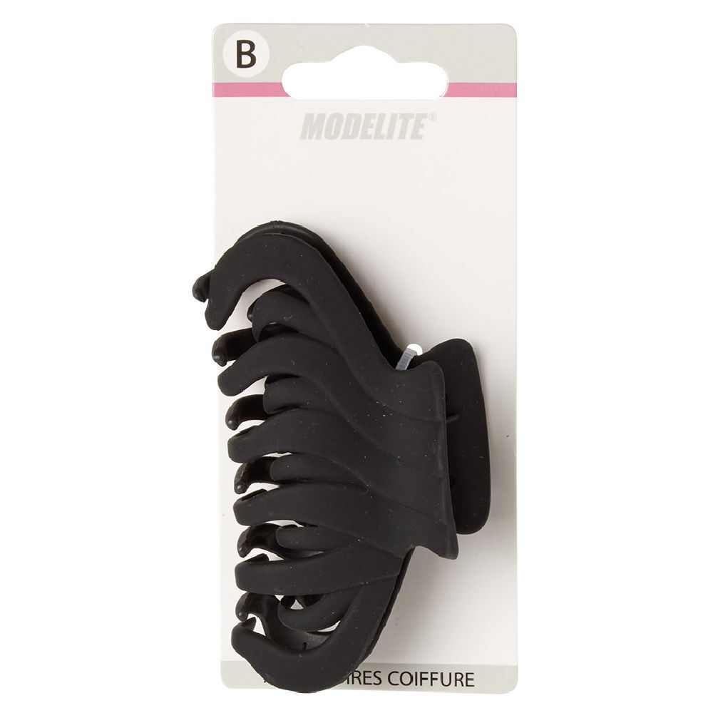 Pince à cheveux crocodile noir mat toucher doux L9cm