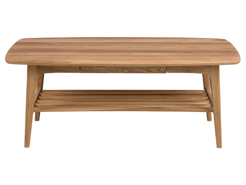 Ława Emma 130x70 z półką fornir dębowy