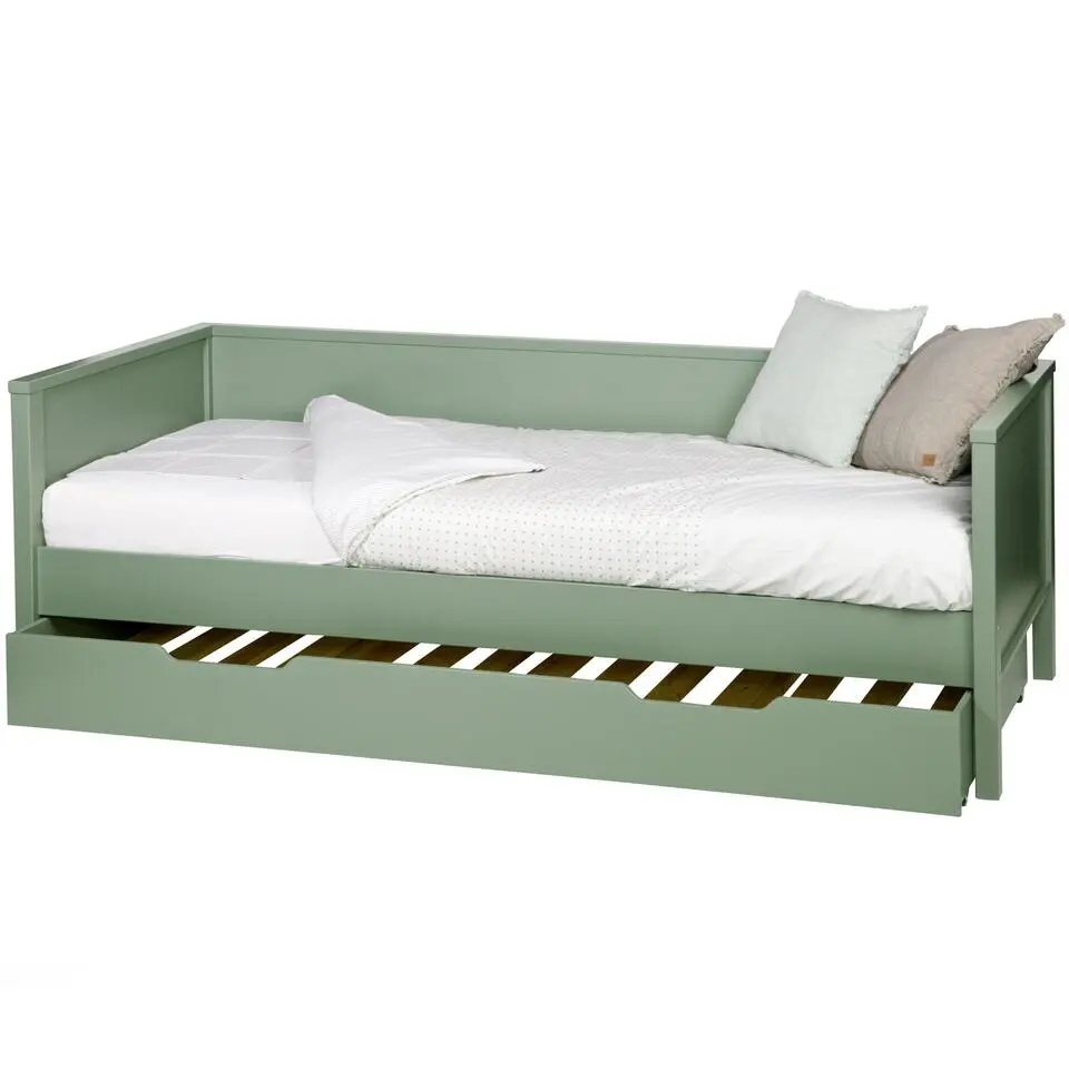 WOOOD Nikki Bedbank Incl Bedlade - Grenen - Groen - 208x100