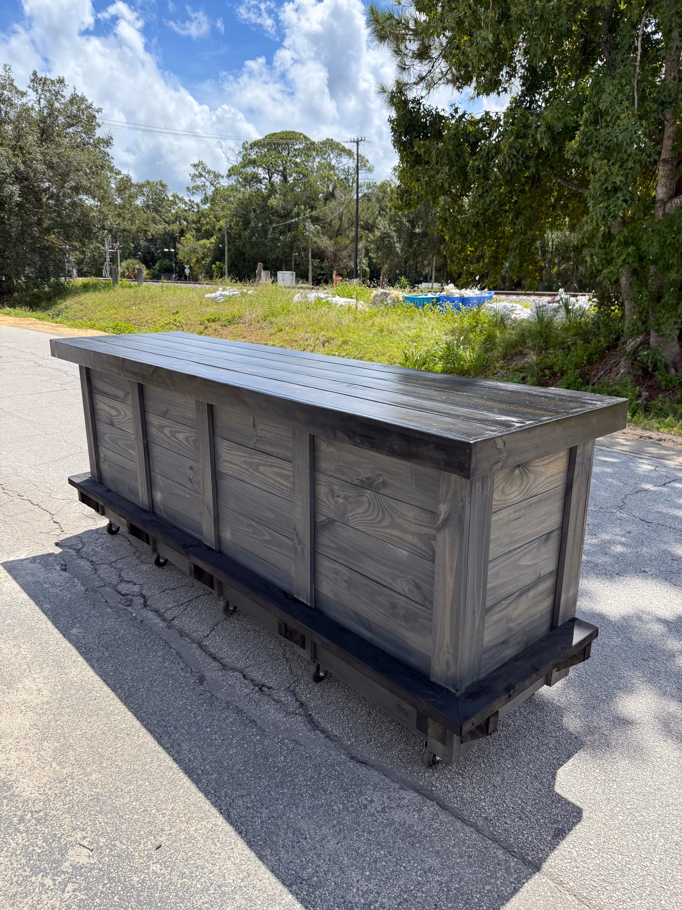 Custom Outdoor Bar with Wheels, Home Man Cave Bar, Restaurant Serving Station