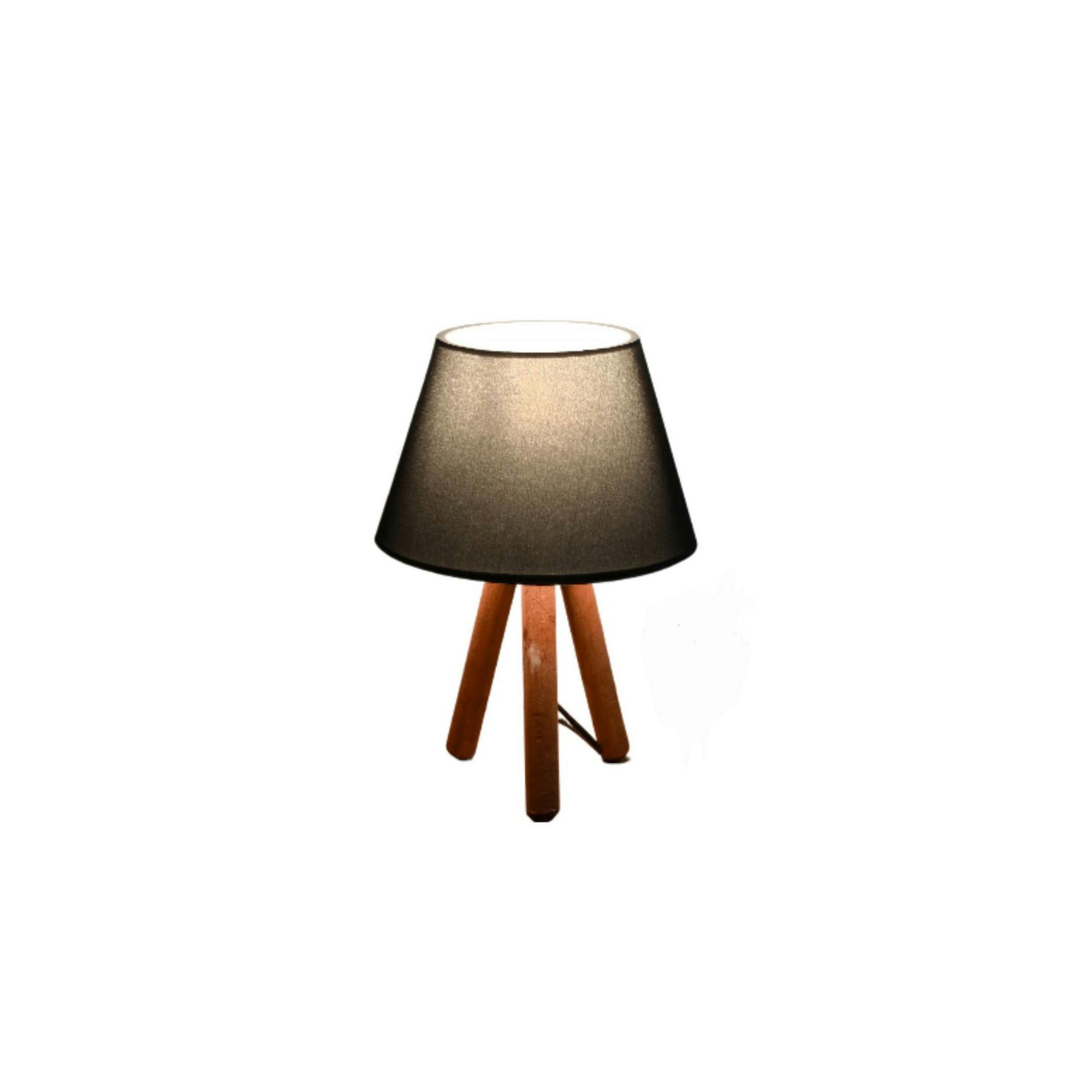 Lampe de chevet trépied moderne, abat-jour anthracite KILIS