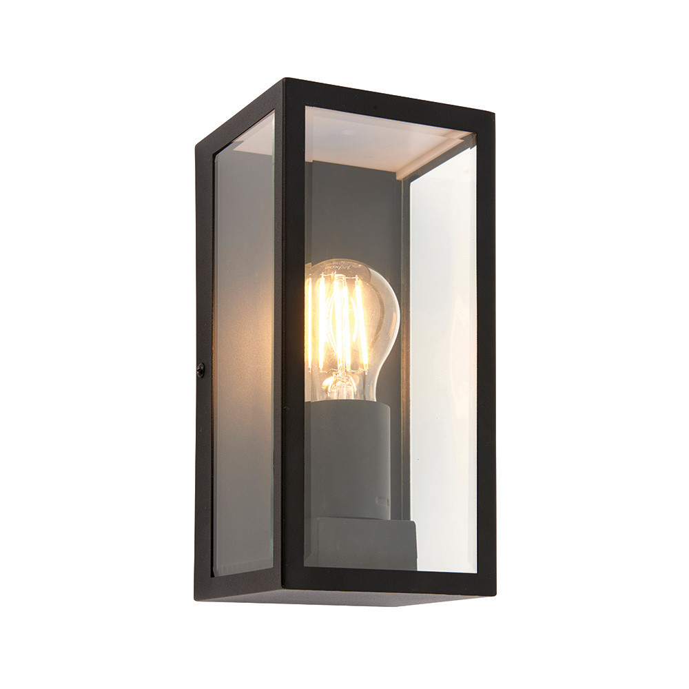 Kinkiet zewnętrzny OXFORD czarny matowy-przezroczysty 1xE27x28W Endon