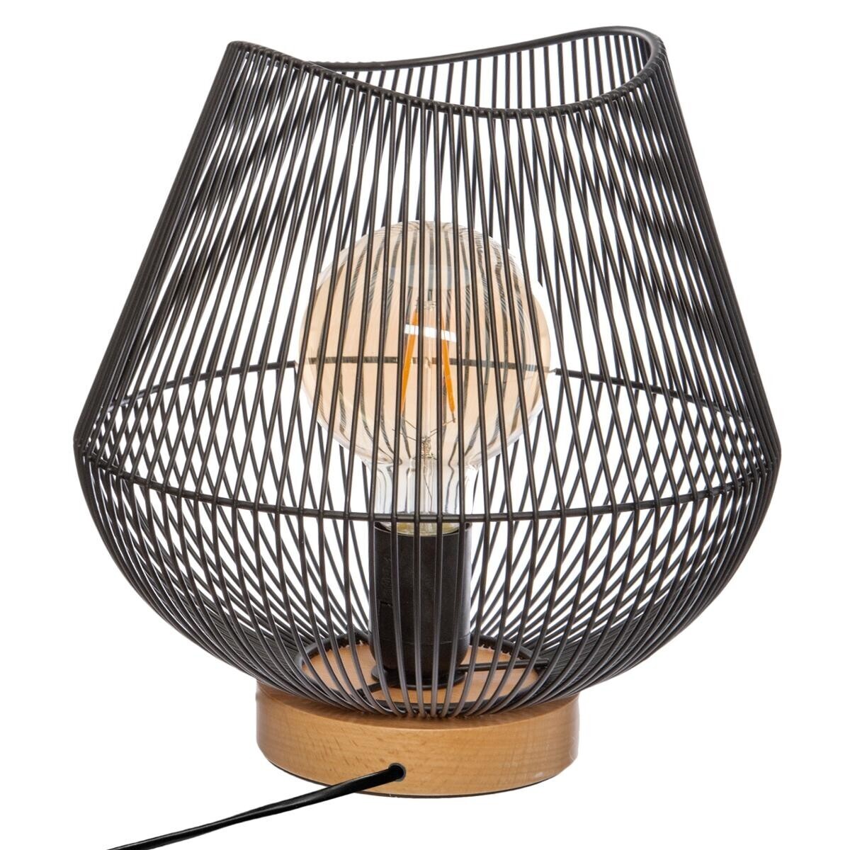 Wired lamp "Jena" Black metal, H.28 cm