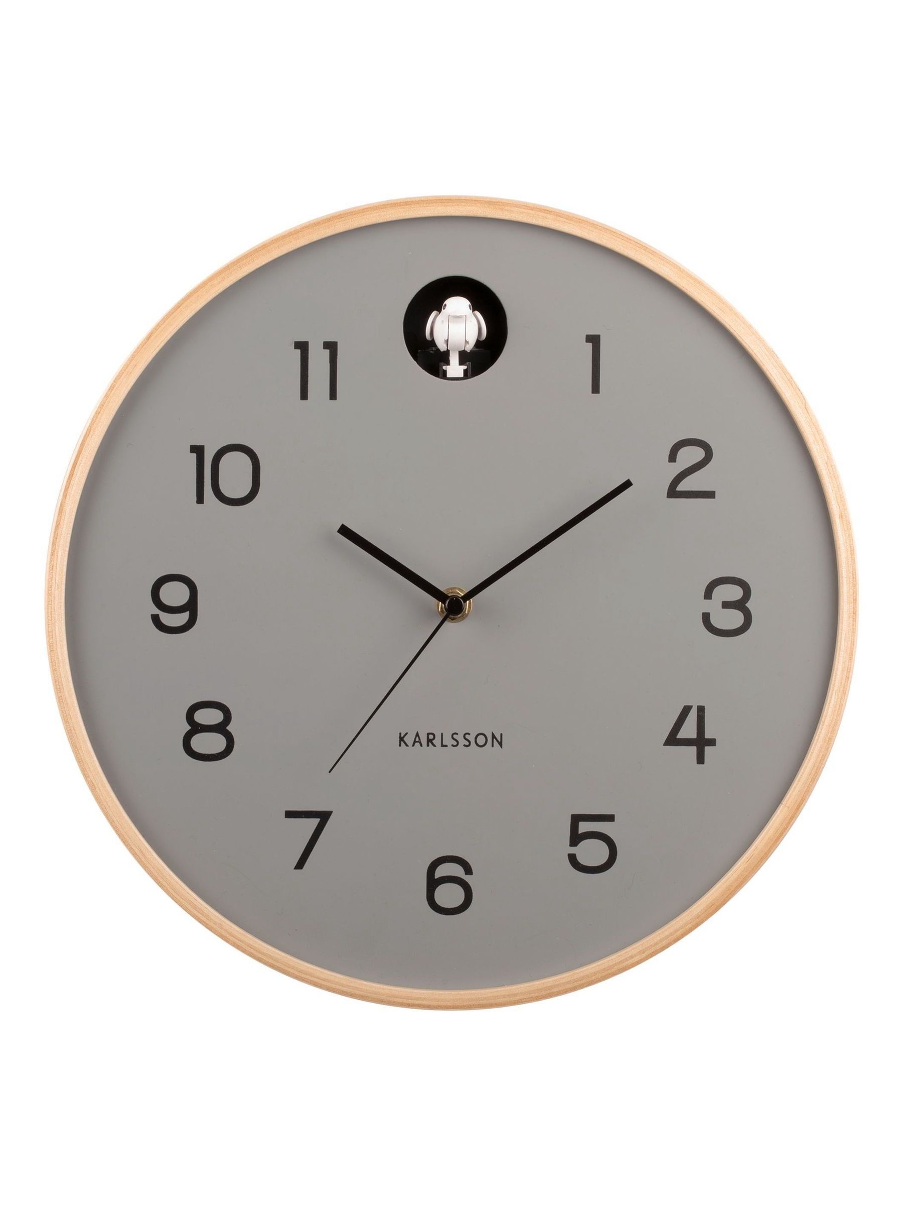 Karlsson Grey Cuckoo Birch Wall Clock