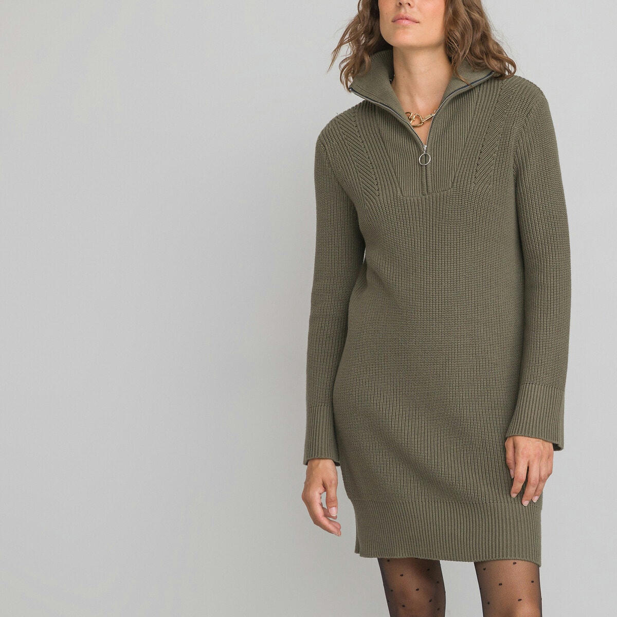 Robe pull camionneur courte, manches longues