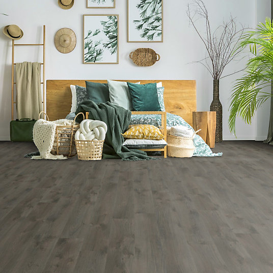 Parquet vinyle rigide Ultime - Pose clipsable - Chêne brun foncé - Paquet de 2,196 m²