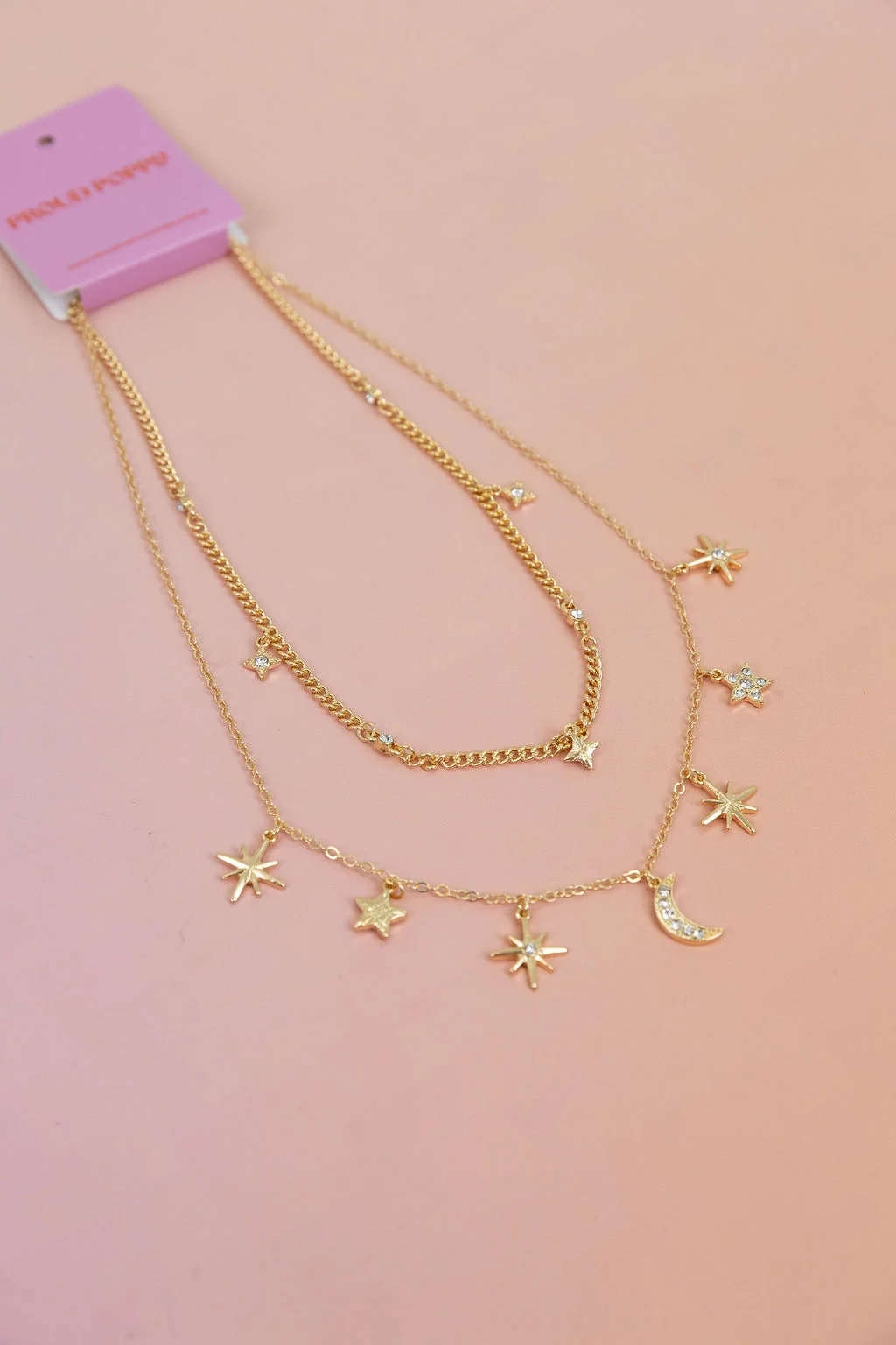Layered Moon & Stars Necklace