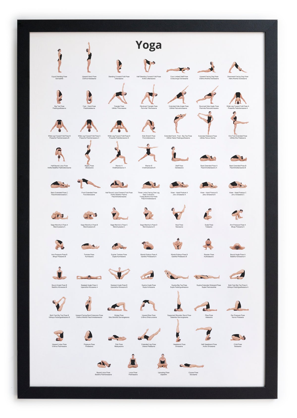 Zwarte lijst met kader 40x30 yoga