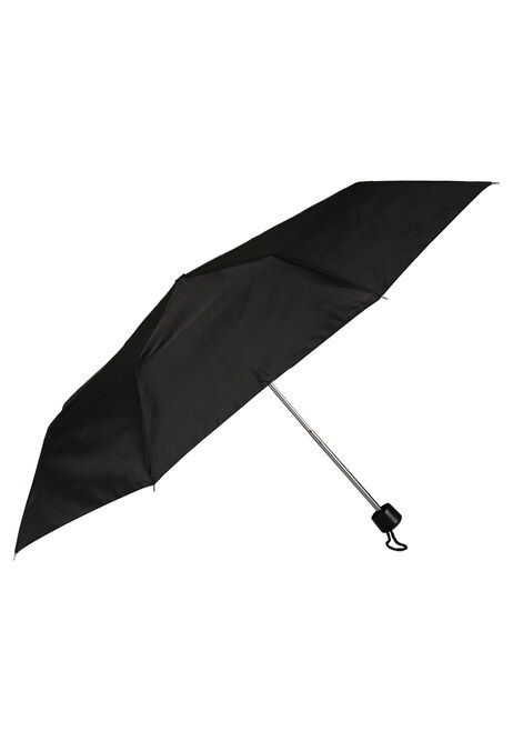 Mens Plain Black Mini Umbrella