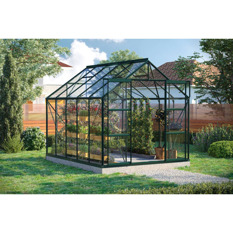 Serre en verre Uranus verte 8,3 m² VITAVIA