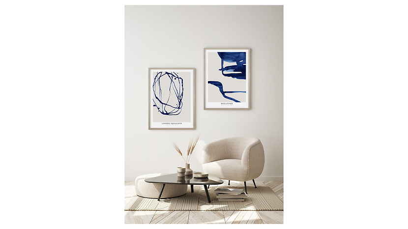 Obraz w ramie Cobalt Watercolour 53x73 cm