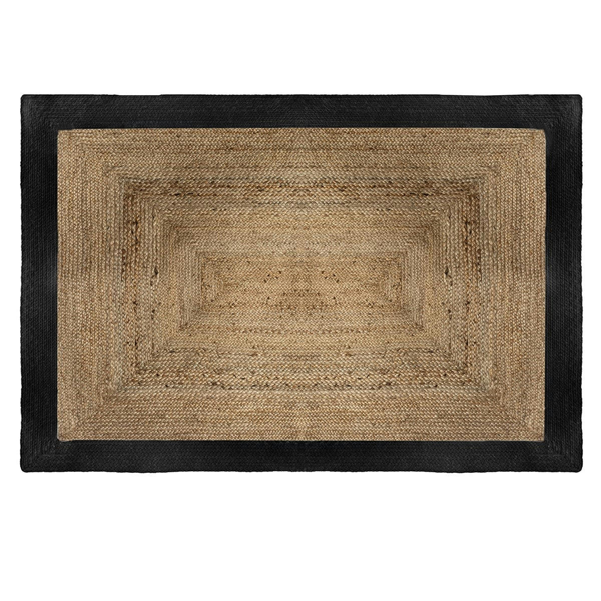 - Tapis rectangle en jute noir 120x170cm