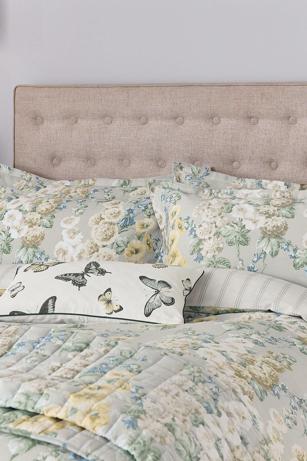 Sanderson Hollyhocks Cotton Duvet Cover Set