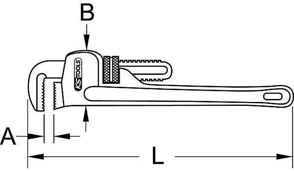 KS Tools - 114.0024 - Clé serre-tubes type STILLSON, 24'' - 600 mm