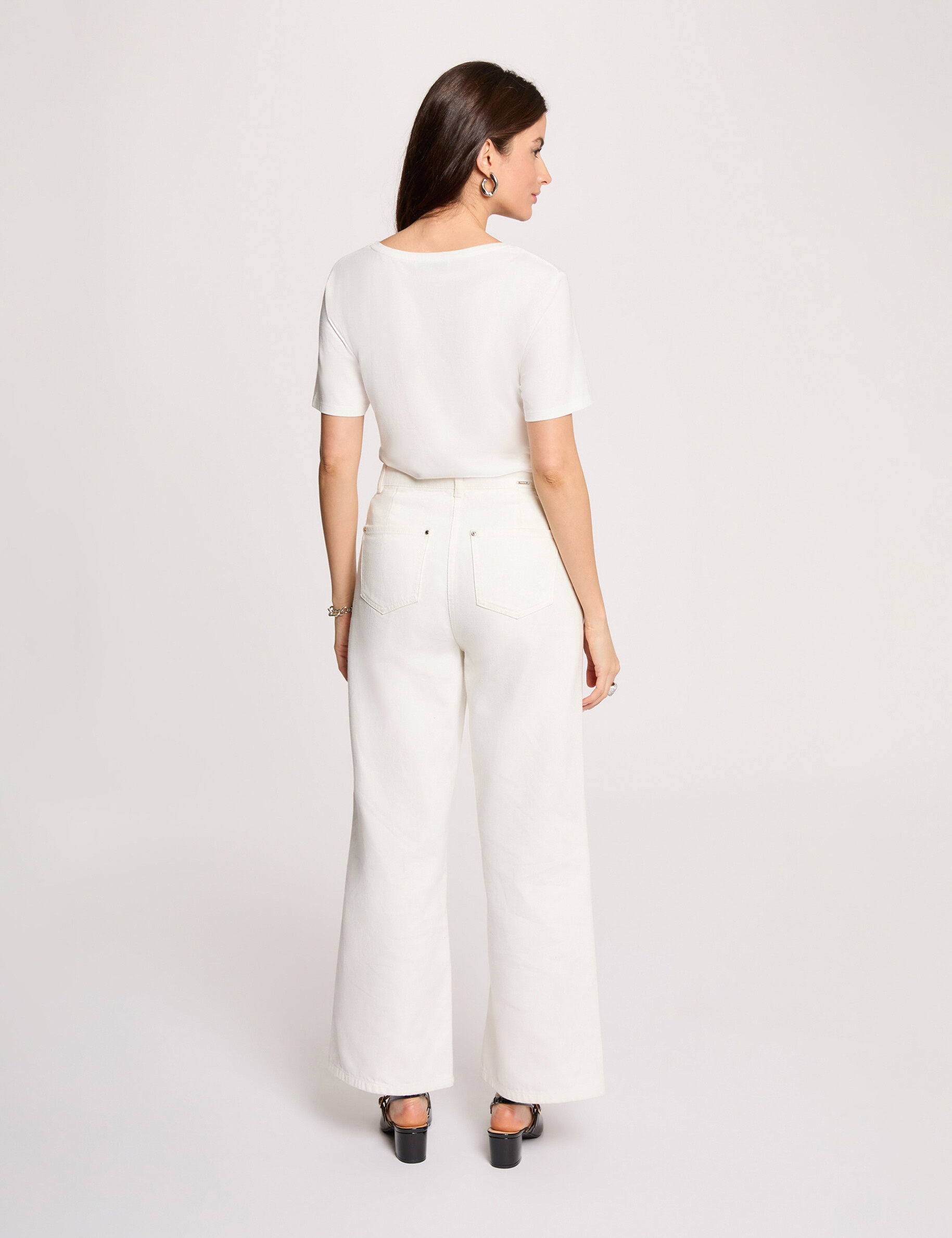 V-Neck Short-Sleeve T-Shirt White Women