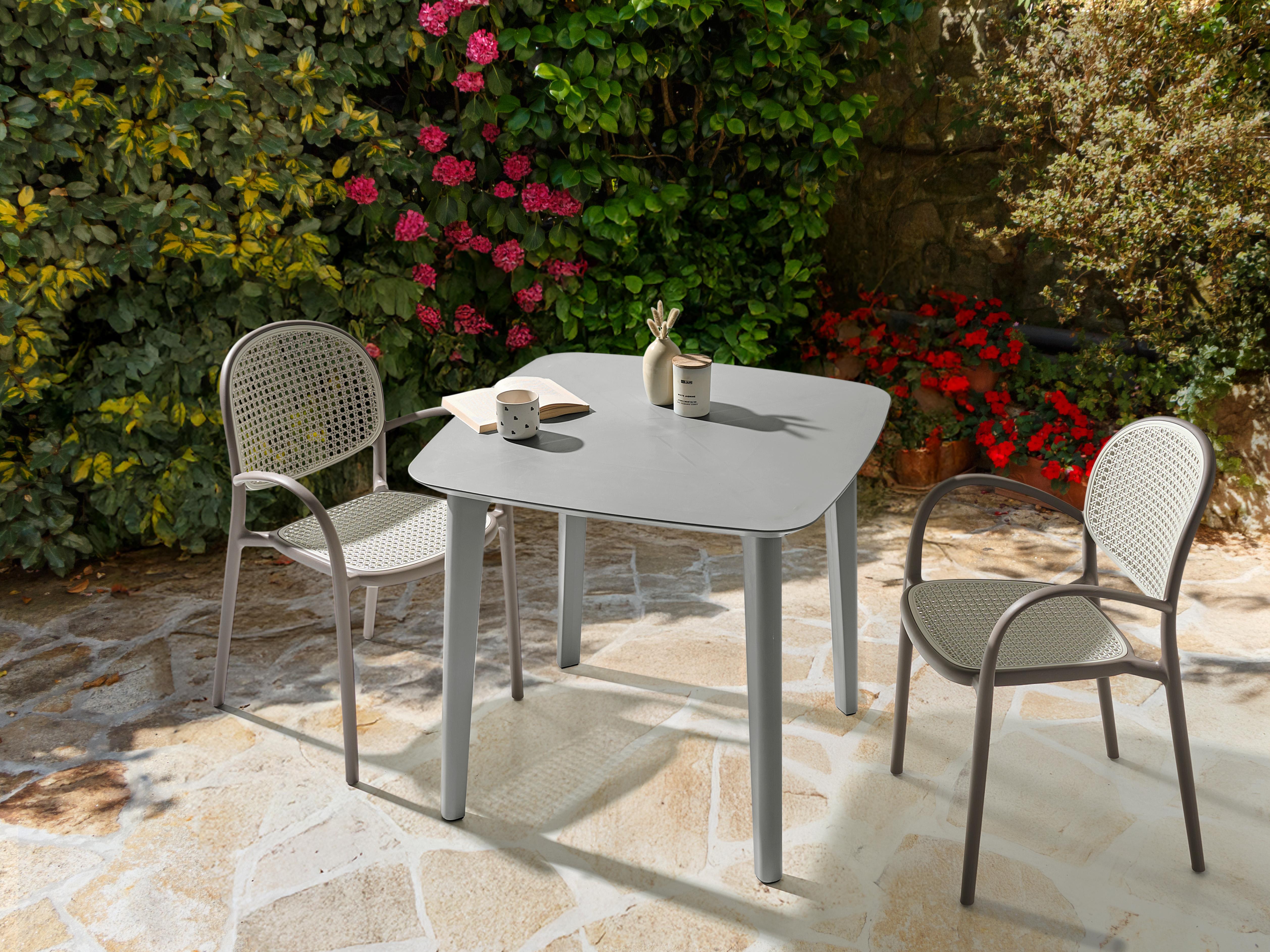 Garden Dining Table SORICO 86 cm 86 cm Grey