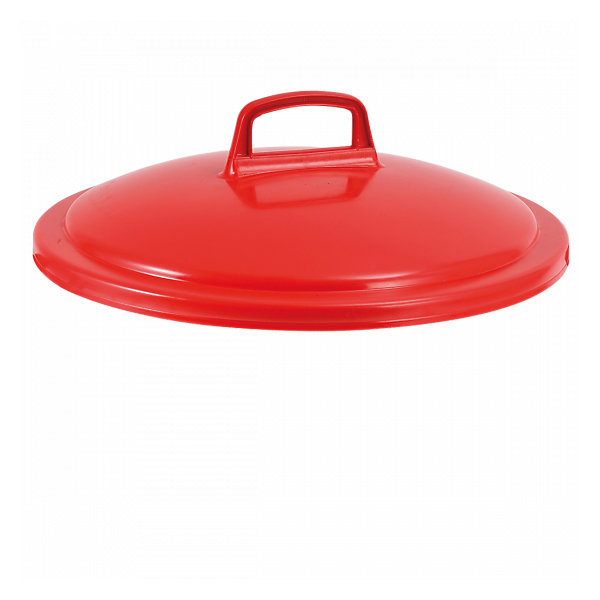 Couvercle avec poignée pour poubelle ronde tri sélectif 50 L - rouge