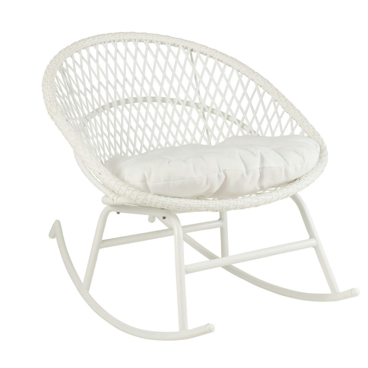 GARDY - Chaise de jardin à bascule en aluminum blanc