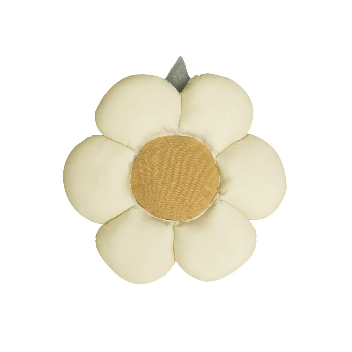 Lorena Canals - Little Daisy Kissen, Ø 35 cm, dark honey / blue sage / natural