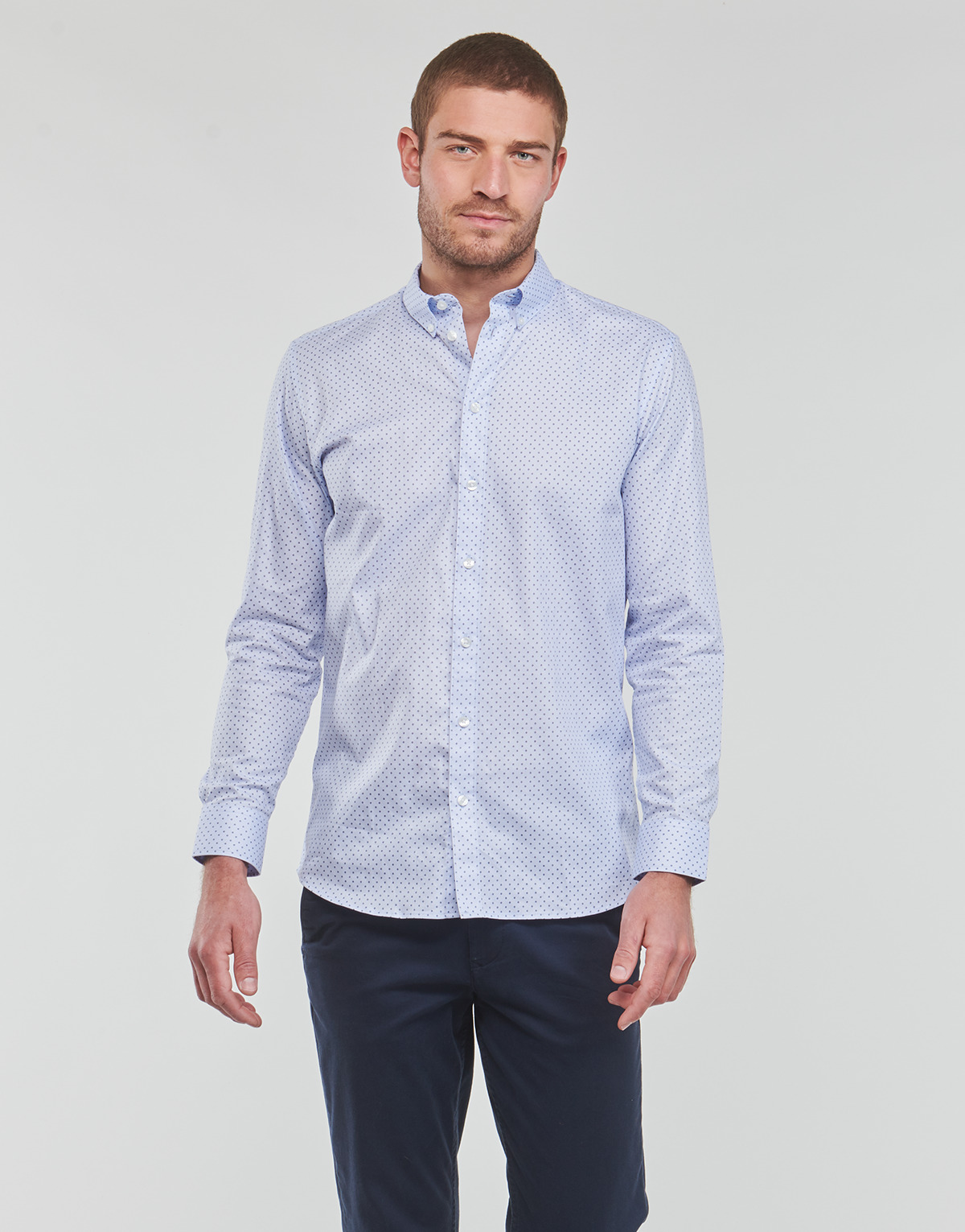 Selected - ETHAN MICRO MOTIF SLIM FIT - Blue / Sky