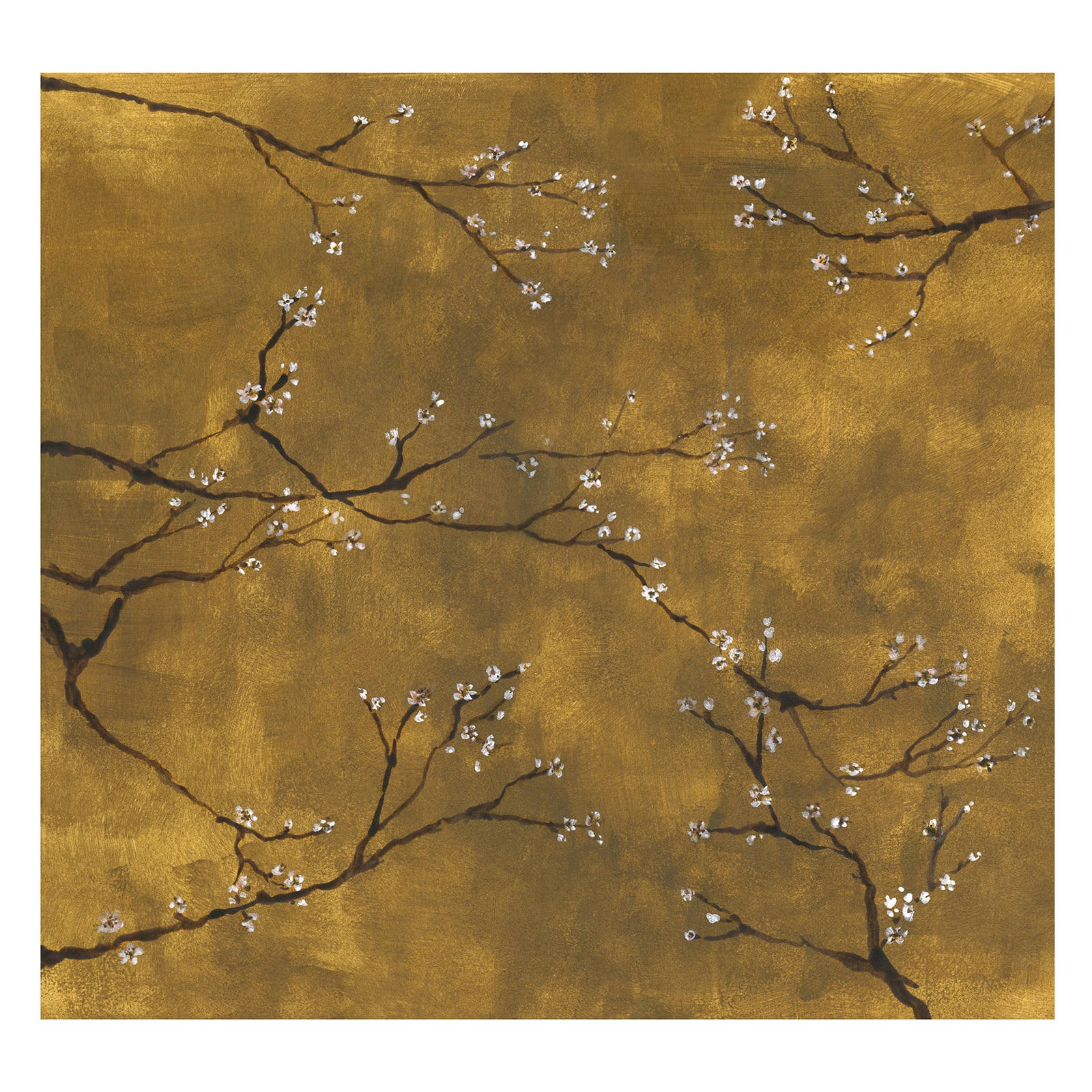 - Papier peint panoramique intissé cerisiers Japonais or 300x280cm