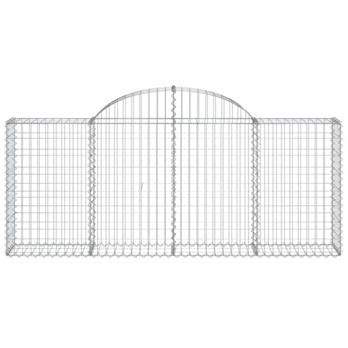 NNEVL Arched Gabion Baskets 3 pcs 200x30x80/100 cm Galvanised Iron